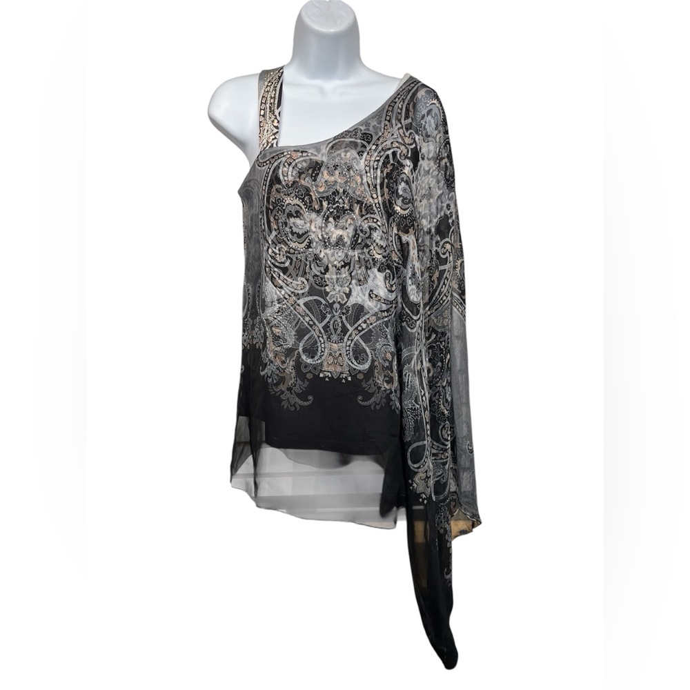 One World one-shoulder blouse size small